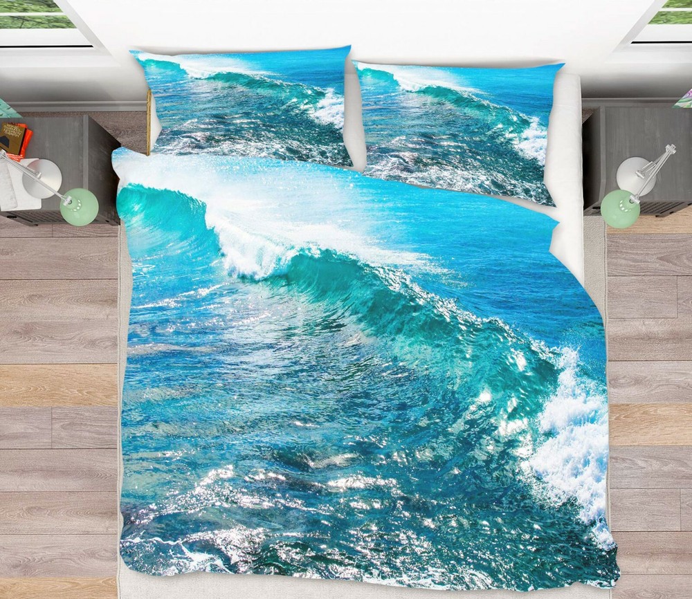 3D Vast Waves ZHUA522 Bed Pillowcases Quilt Duvet Cover Set Queen King Amy