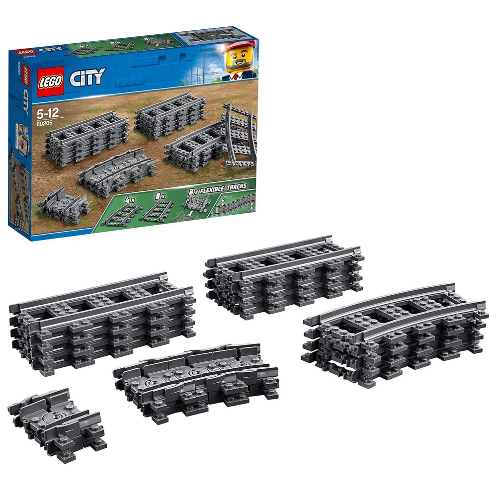 LEGO City Train Tracks Extension Set 60205 with 20 Pieces for Building Toy Trains