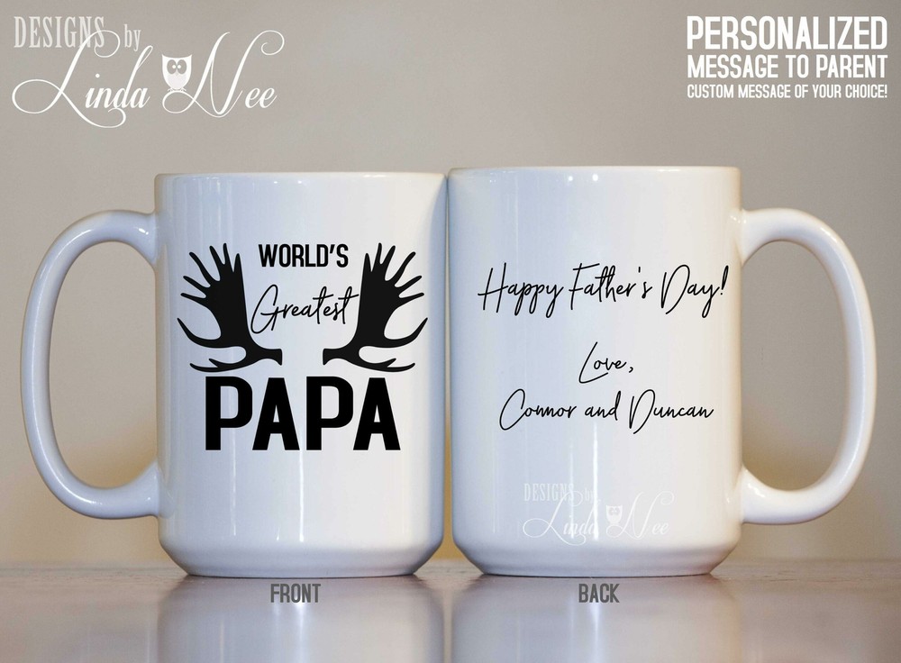 Personalized World's Greatest Papa Father's Day Mug Gift For Dad Father's Day