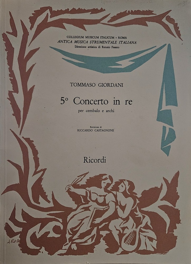 Tommaso Giordani Concerto No. 5 in D for Cembalo and String Orchestra Score
