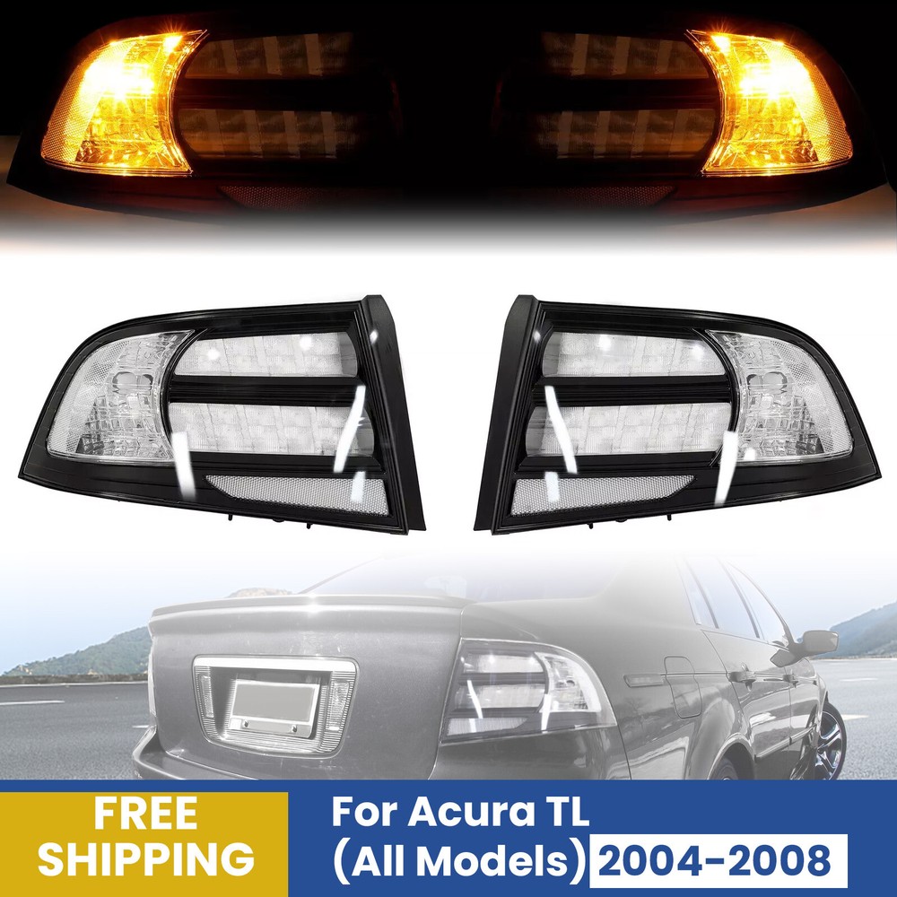 Rear Tail Light For 2004-2008 Acura TL Black Housing Clear Lens Halogen LH RH