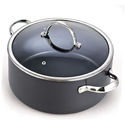 7-Quart Hard Anodized Stock Pot Dutch Oven with Glass Lid