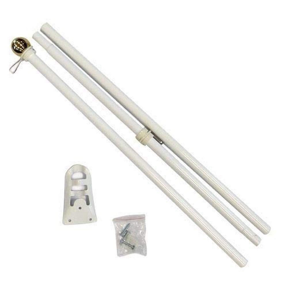 6ft Steel White Eagle Flag Pole, Gold