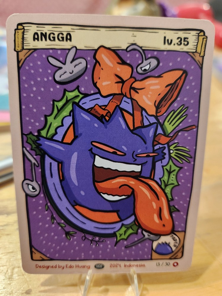 Pokkedo Angga Gengar HoHo Holiday Christmas V2 Derpy Pokemon Card