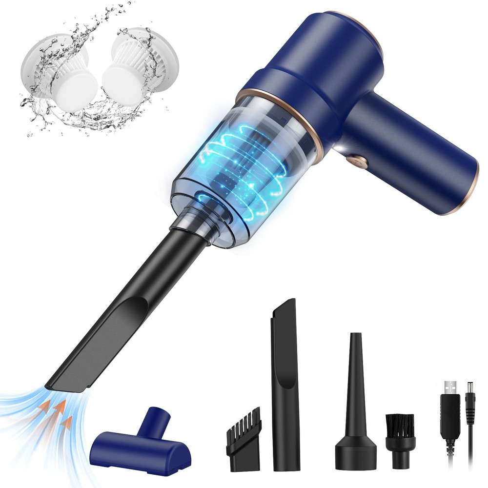 Handheld Vacuum Cordless, Car Vacuum Cleaner, USB Rechargeable Portable Mini ...