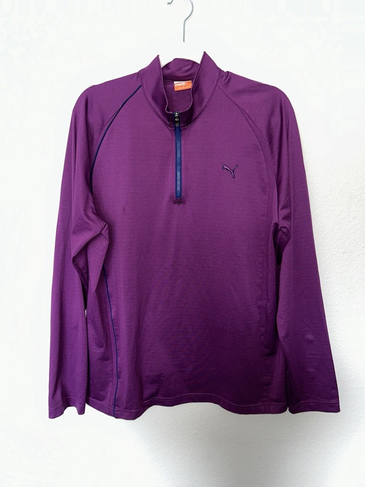 Puma Purple Quarter Zip Women’s Large Active Workout Outdoor Athleisure Top
