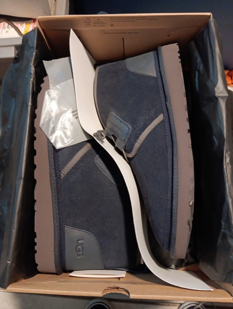 UGG Neumel Ghillie Suede Sheepskin DSPP Navy Blue Chukka Shoe Ankle Boots 16 Men