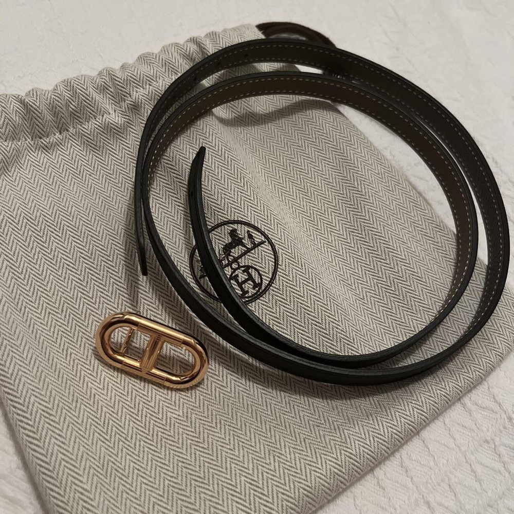 Hermes Maillon H 13mm Belt Buckle with Pouch in Excellent Condition from Japan