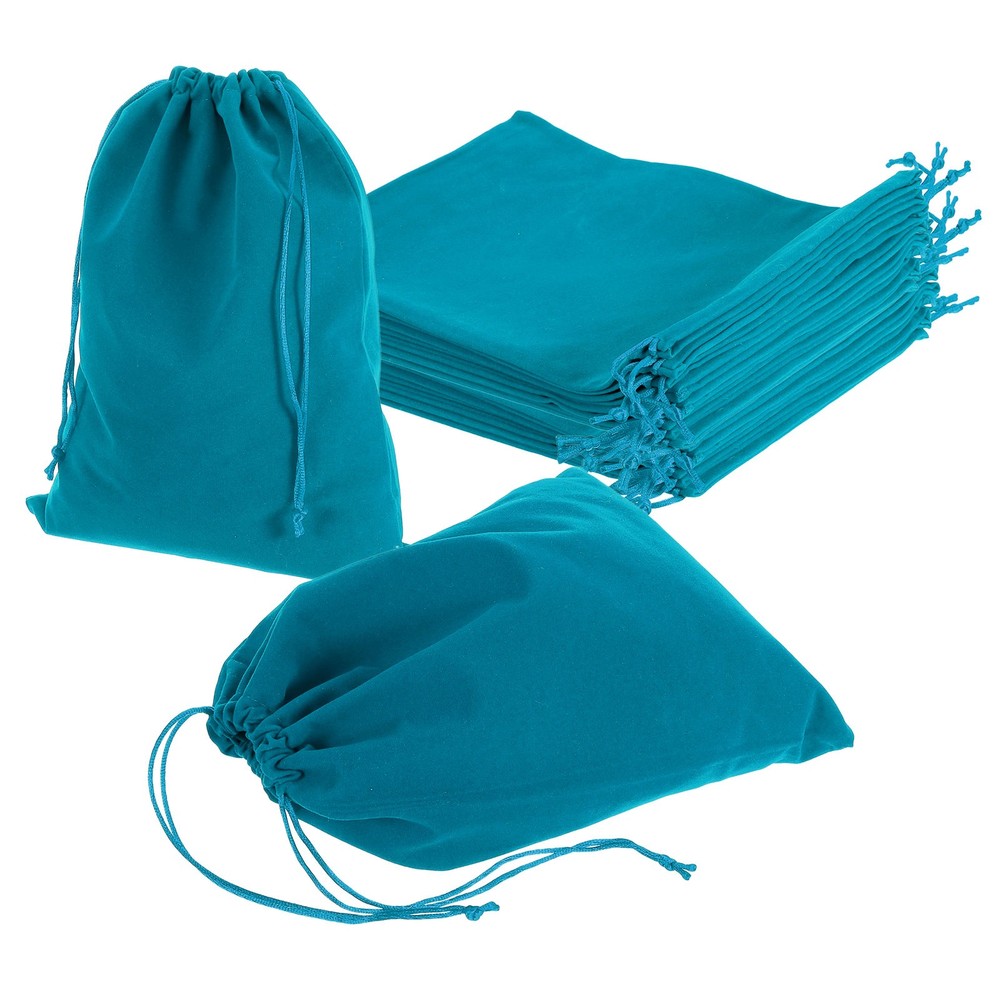 25 Pcs Velvet Drawstring Bag 8 x 10 Inch Jewelry Pouches Gift Bags, Sky Blue