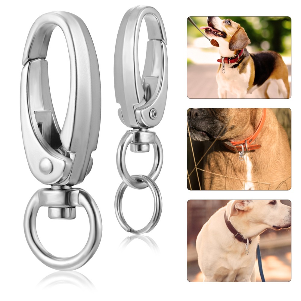 Durable Dog Buckle Ring Set with Leash Clip for Collar Tag Replacement