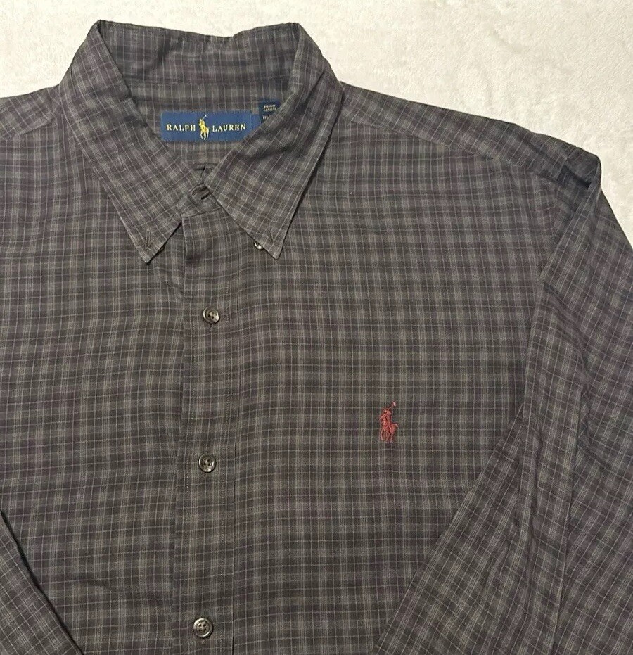 Mens Ralph Lauren Plaid Size XL Lightweight Cotton Grunge Masculine