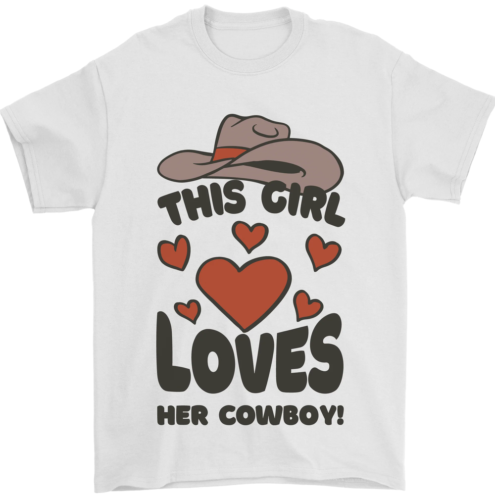 This Girl Loves Her Cowboy Mens T-Shirt 100% Cotton
