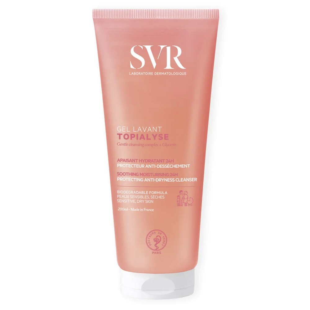 SVR Topialyse Cleansing Gel 200ml - Moisturizing Cleanser for Sensitive Dry Skin