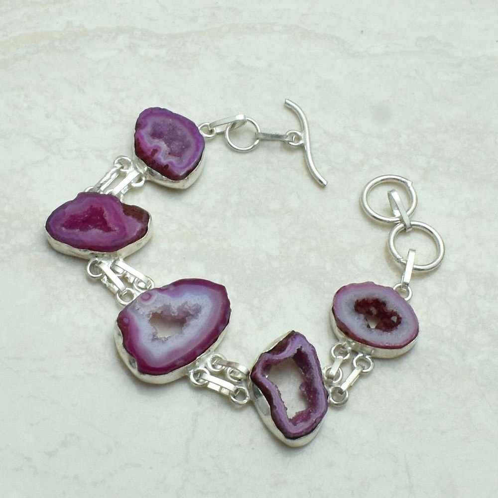 Solar Agate Gemstone Handmade Bracelet Jewelry 20 Gms Wedding Gift AB-68936