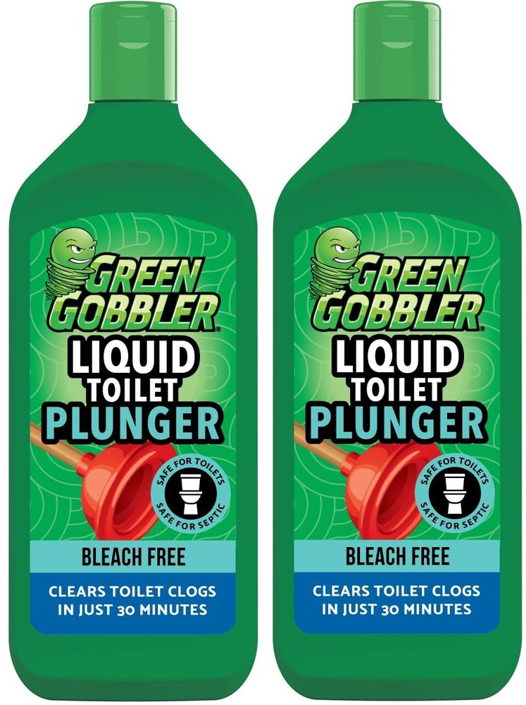 Liquid Toilet Plunger Clog Remover | Safe for Septic Systems | 2 Pack