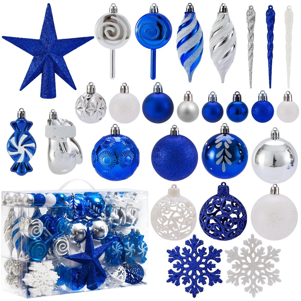 Shatterproof Christmas Ball Ornaments Set, 130 Pack Christmas Tree Decoration...
