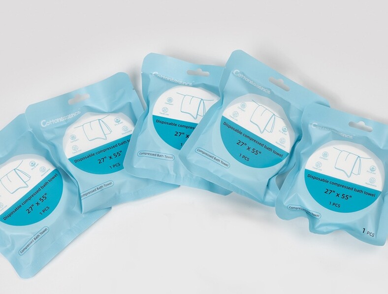 Large 55x27 Inch Compressed Cotton Towel for Outdoor Travel Camping Bath