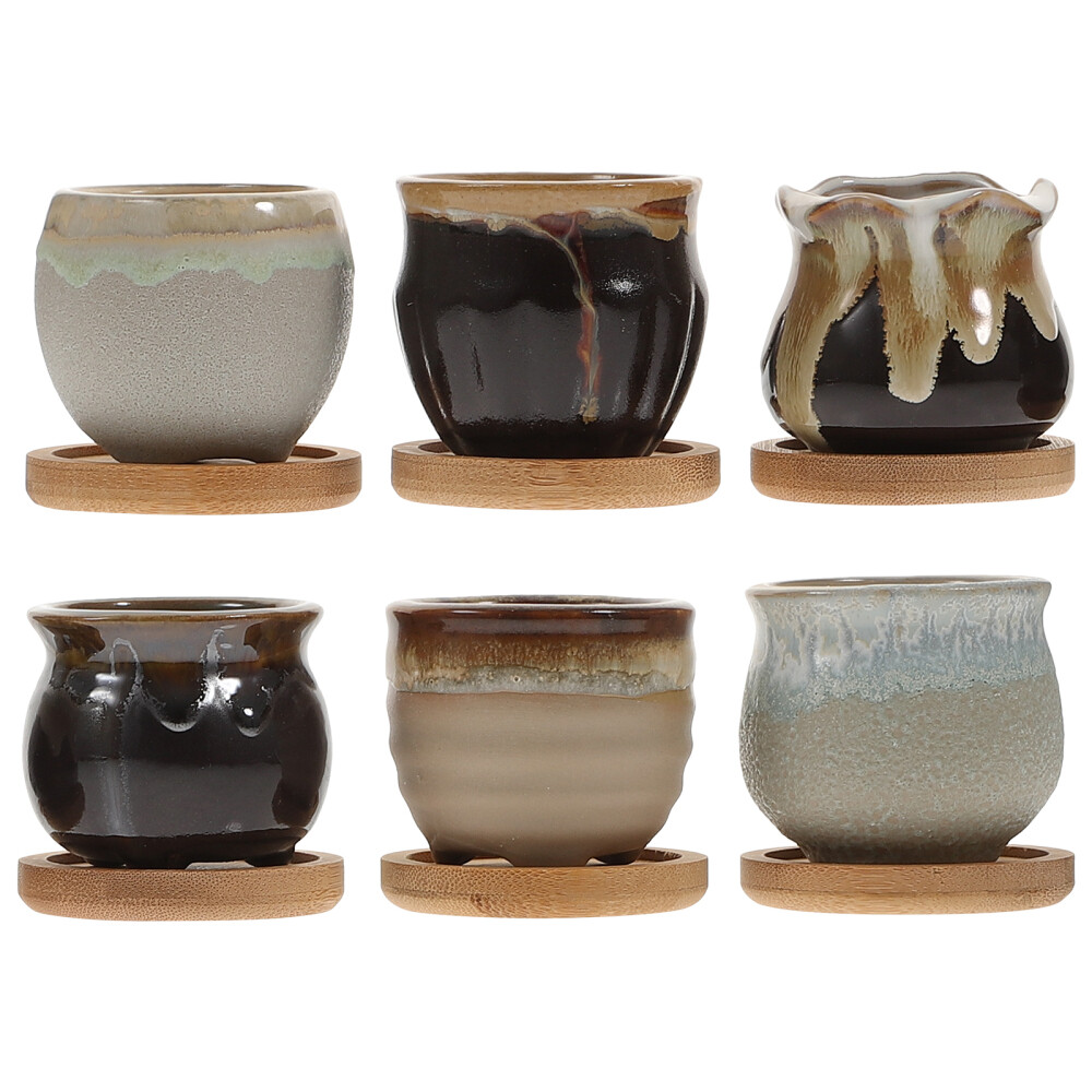 6 Pcs Bonsai Planter Flowerpot Indoor Terracotta Pots Office