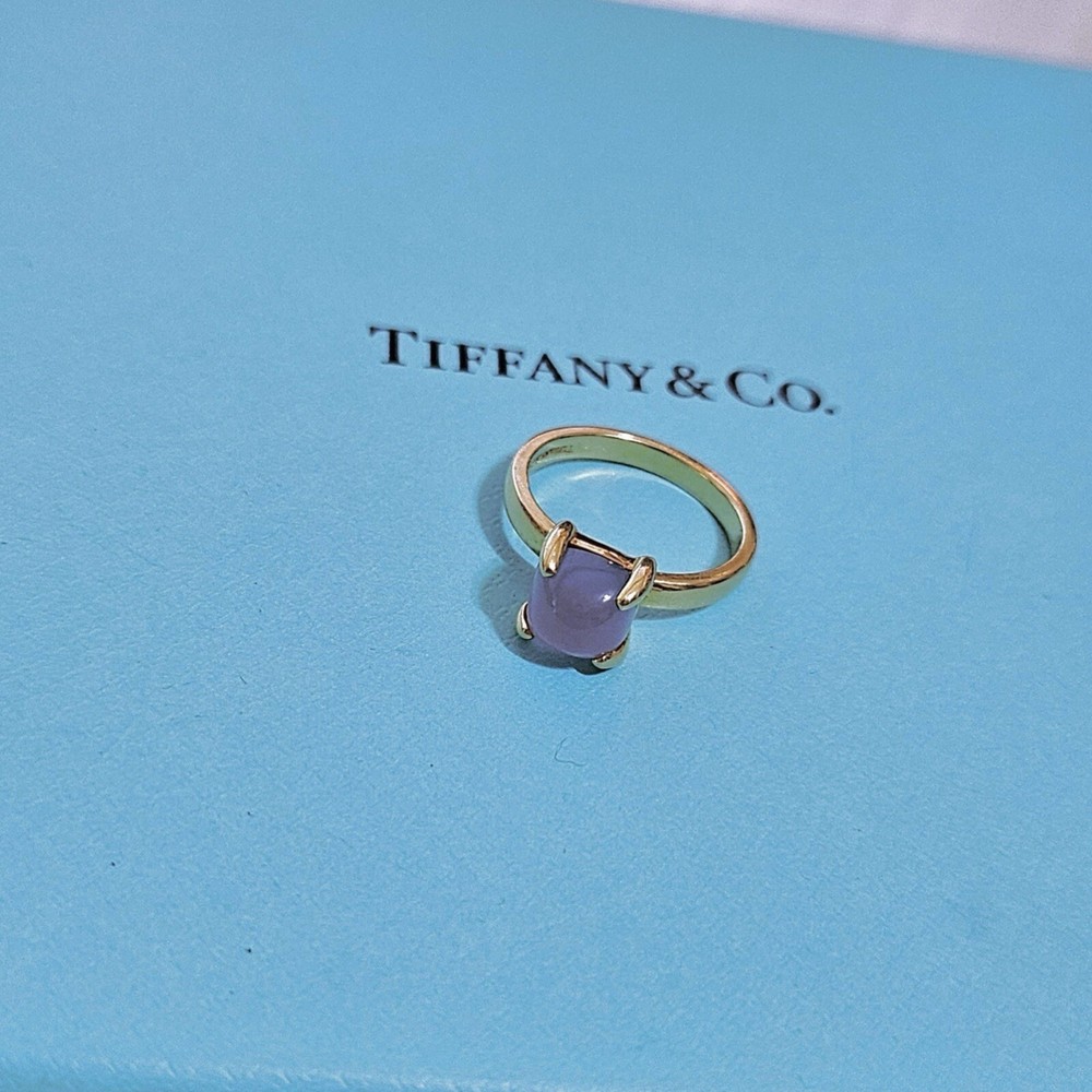 FLASH SALE 🩵 RARE Tiffany & Co. Sugar Stack 18k Paloma Picasso Chalcedony Ring-image