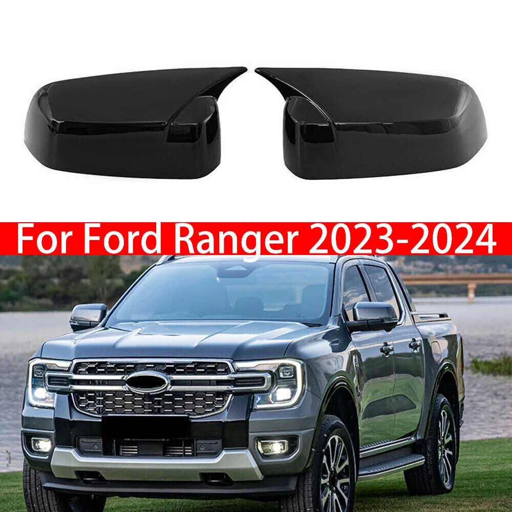 For Ford Ranger 2023-2024 2x Rearview Side Mirror Cover Wing Cap Trim Add on