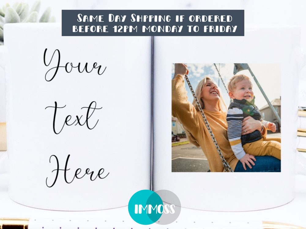 Custom Photo And Text Mug Personalised Mug Custom Mug Photo Mug Photo Gift