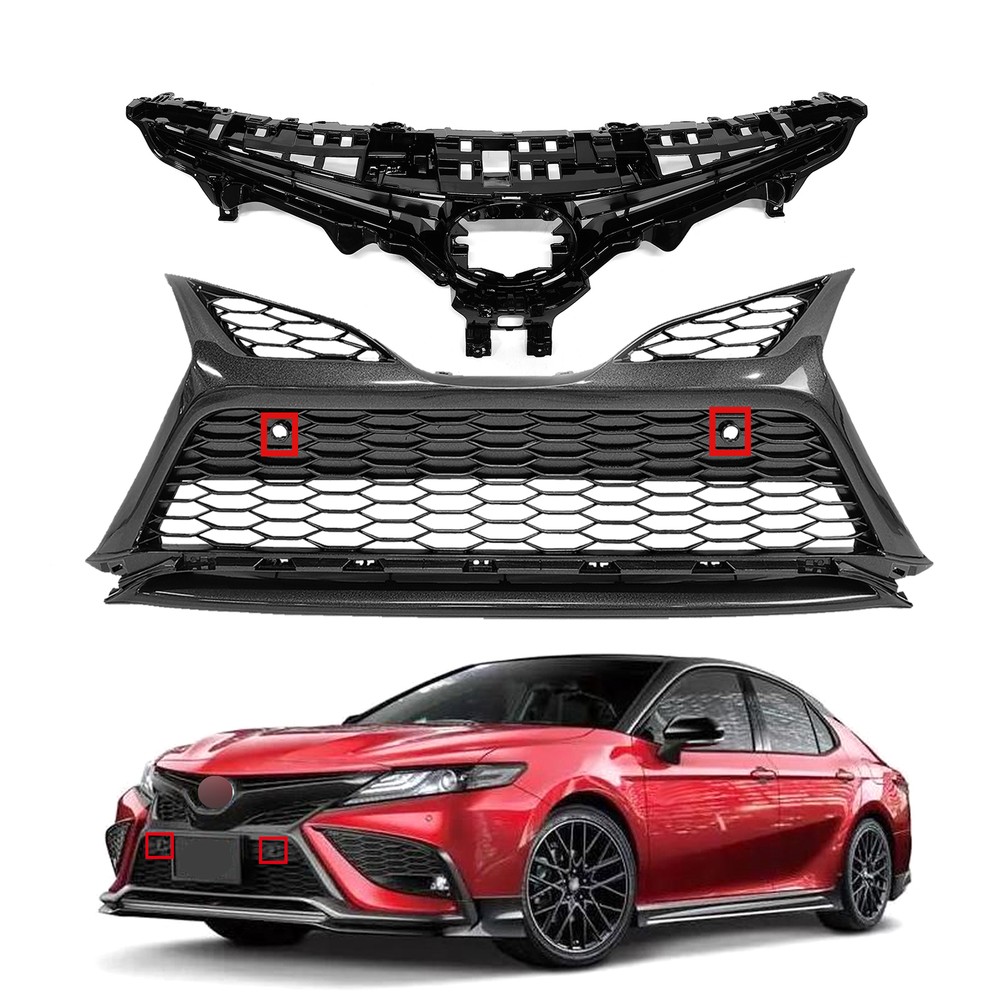 For 2021 2022 Toyota Camry SE XSE Front Upper Lower Bumper Grille W/ Holes