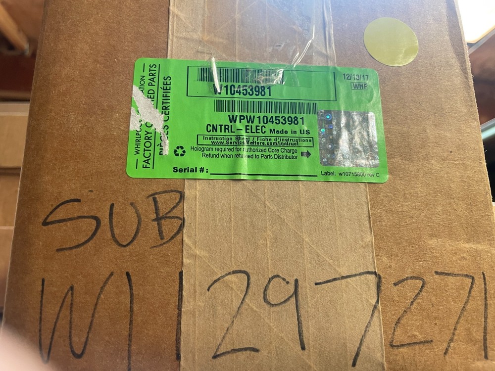 New OEM Whirlpool Range Control Board W10453981 W11297271 W10759283 W11088986 D19