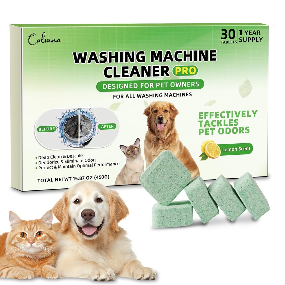 (30-Pack) Washing Machine Cleaning Tablets, Formulated for Pet Owners, Washer...