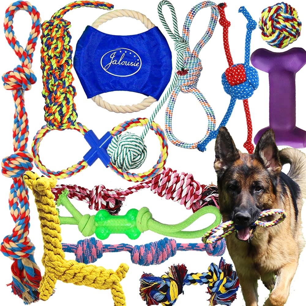 14 Pack Durable Puppy Chew Rope Toys for Small Medium Large Breed Dogs