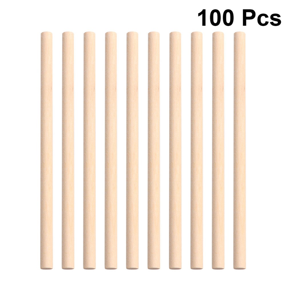 100 Pcs Circle and Dowels for Crafting Project Half Round Rods
