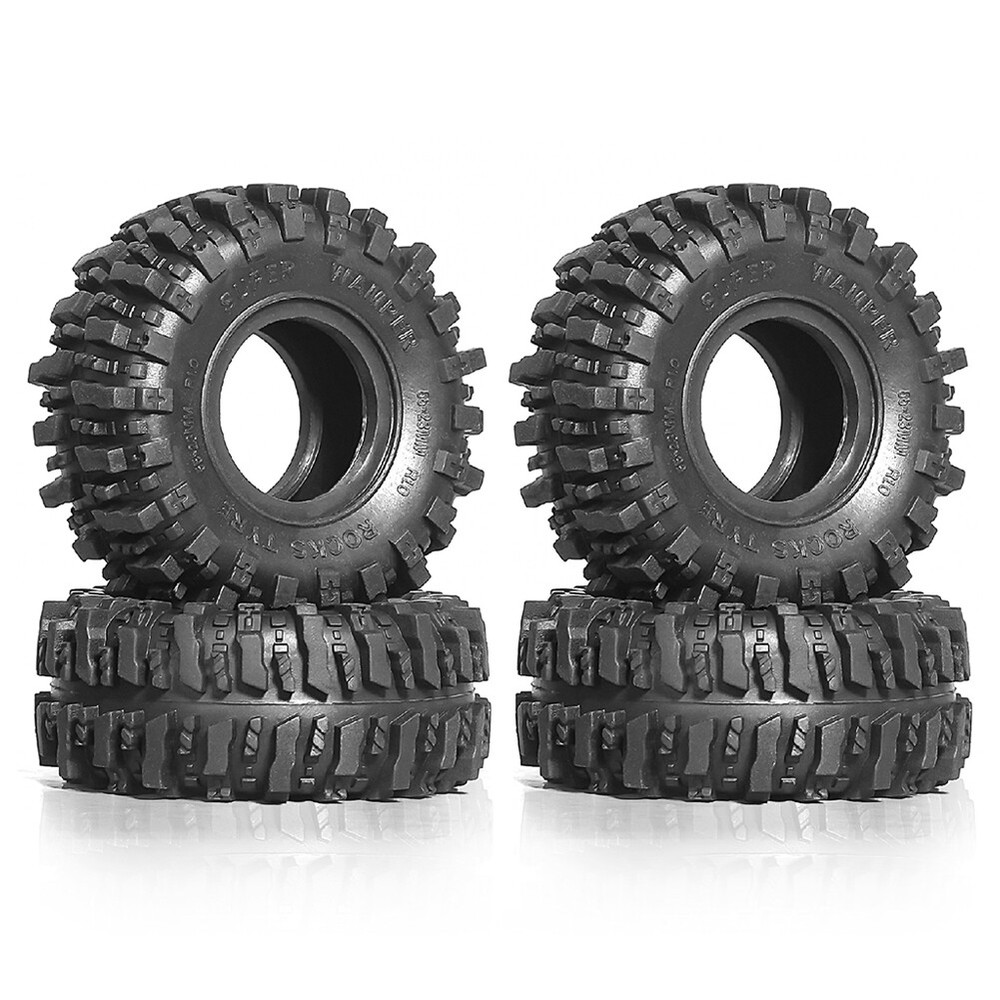 4PCS 1.0 Rubber Wheel Tires For 1/24 Axial SCX24 90081 1/18 TRX-4M RC Car