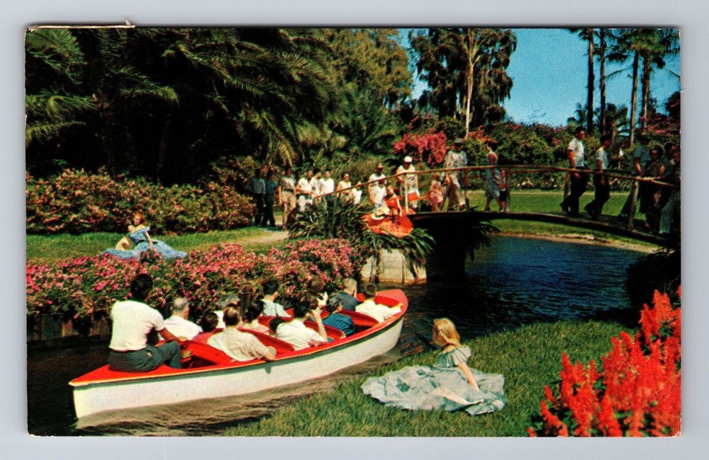 Cypress Gardens FL-Florida, Electric Boat Cruises, Vintage Souvenir Postcard