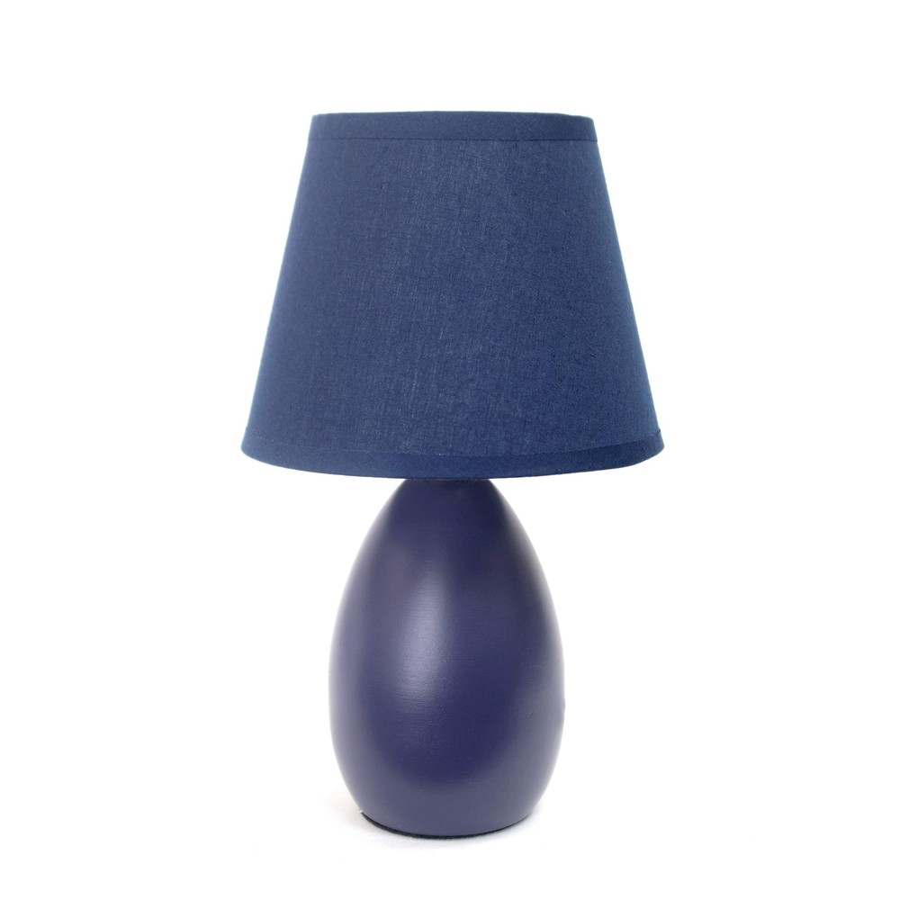 LT2009-BLU Mini Egg Oval Ceramic Table Desk Lamp, Blue