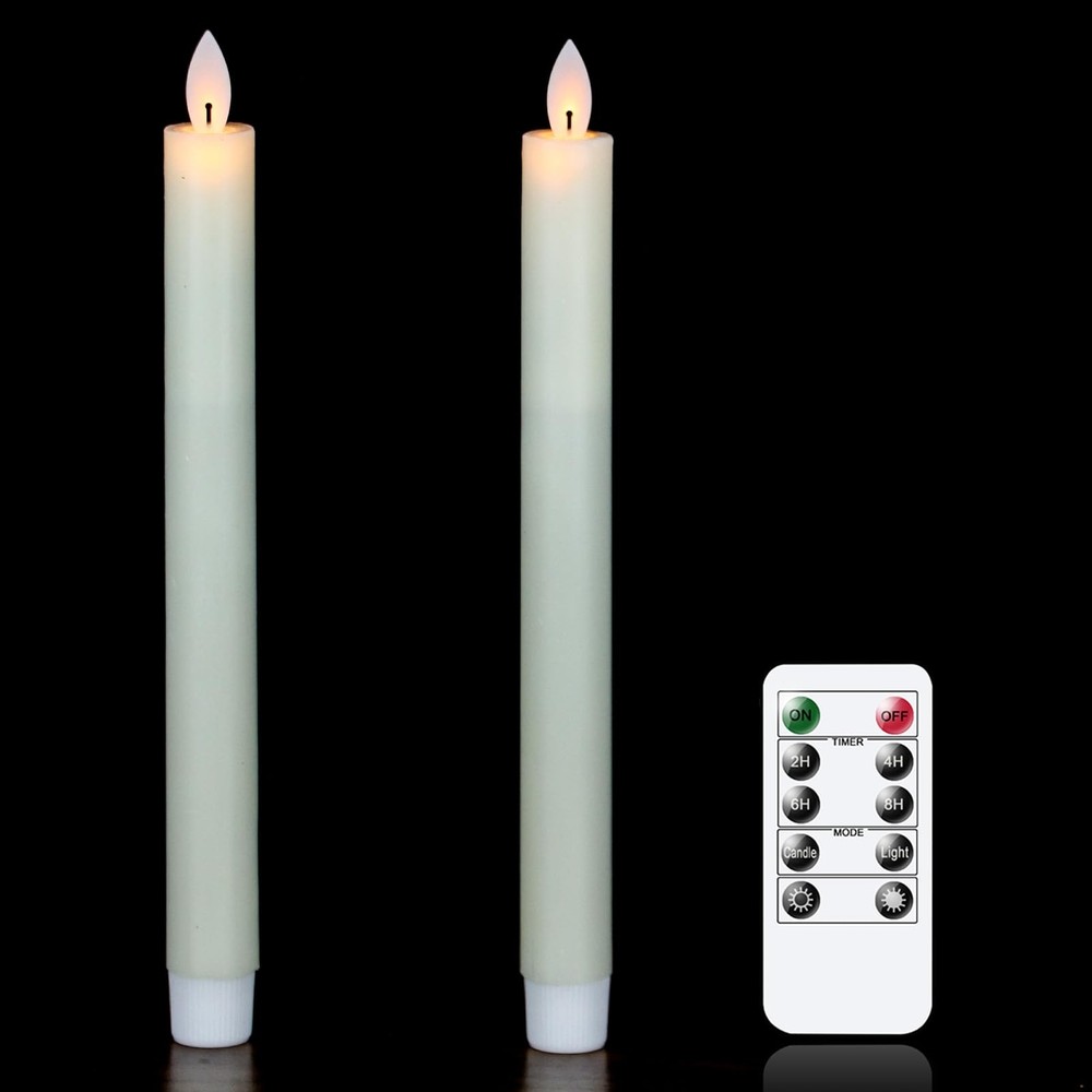 Flickering Flameless Candles with Remote and Timer, Battery Operated 9 Inch R...