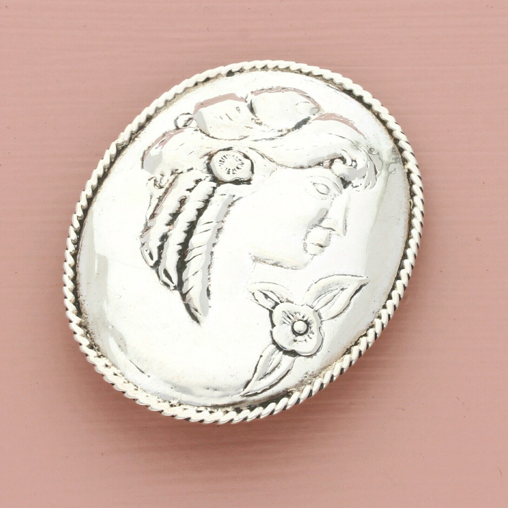 ⚡️clearance⚡️ sterling silver vintage victorian lady silhouette brooch