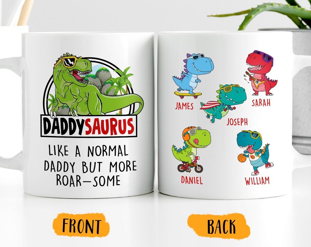 Dad Funny Coffee Mug Fathers Day Gift Daddysaurus Mug Cute Dinosaur Mug Gifts Fo