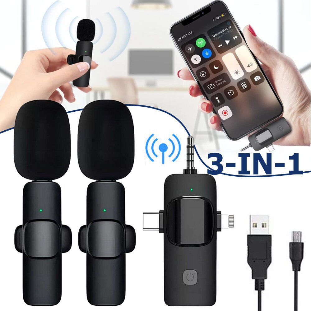 Wireless Lavalier Mic for iPhone Android - Compact Mini Microphone for Clear Audio Video Recording