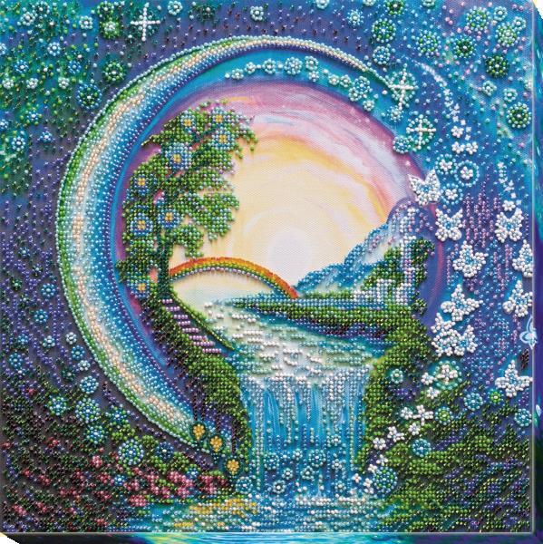 Bead embroidery kit Crystal spray fly needlework kit Art canvas beadwork pattern