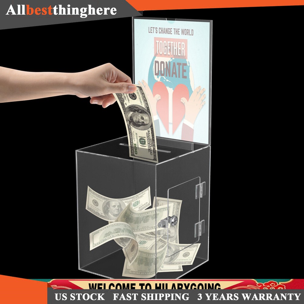 Clear Acrylic Suggestion and Voting Box for Donations Ballots