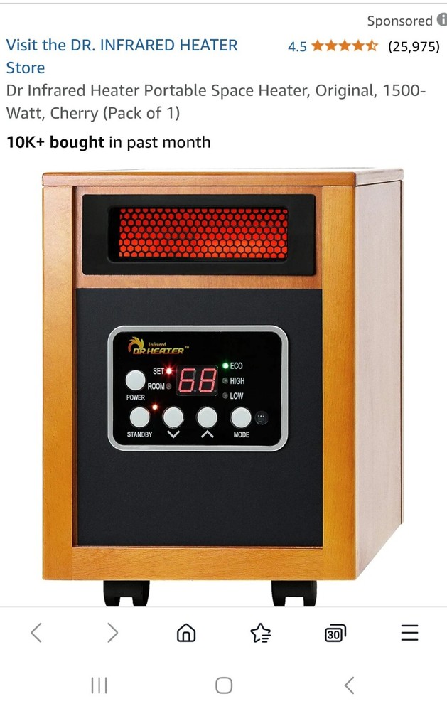 Dr Infrared Heater Portable Space Heater, 1500-Watt. I Don't Have Remote