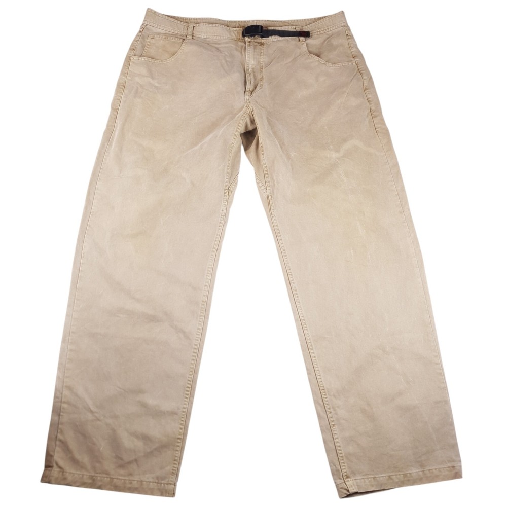 Gramicci Original Freedom Fit Pants Tan Size 40 Belted Gusset Climbing Hiking