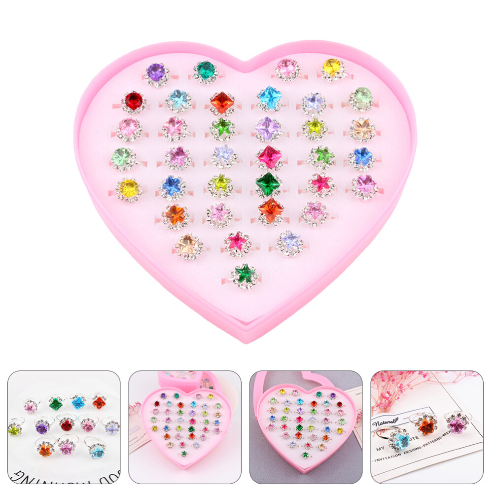 36 Pcs Children's Ring Gift Box Daily Use Rings Close Friends