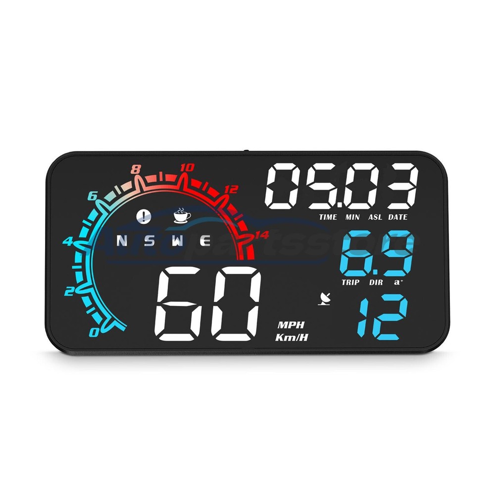 Digital Speedometer GPS Car HUD Head Up Display MPH Overspeed Alarm 5