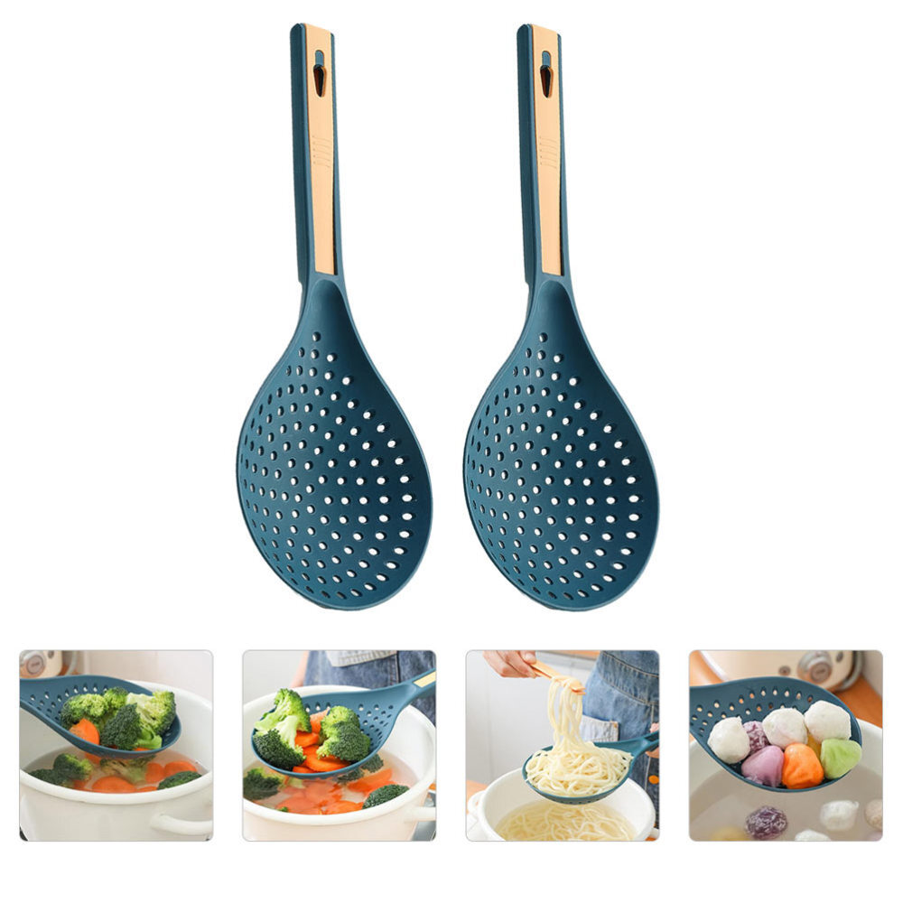 2pcs Stainless Steel Pasta Skimmer Spoon for Noodles & Frying