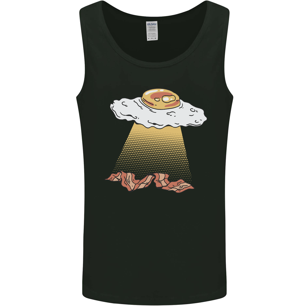 Bacon Abduction Funny Alien UFO Food Mens Vest Tank Top