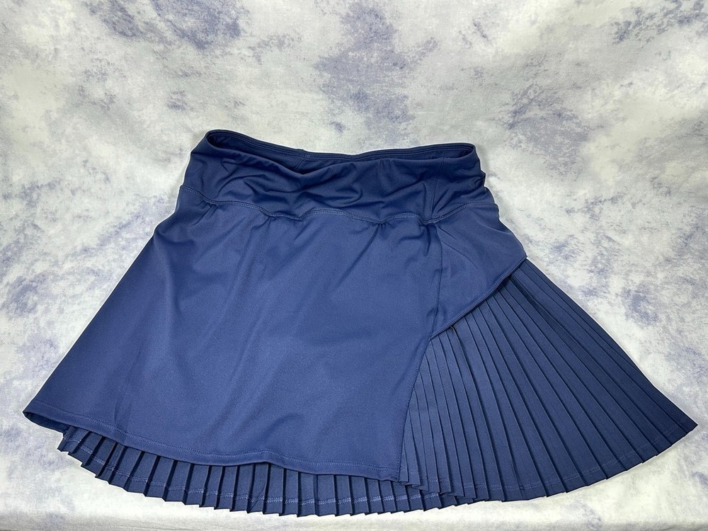 Women's Navy Blue Pleated Tennis Skirt - Athletic Skort in Medium - Activewear for Sports & Fitness
