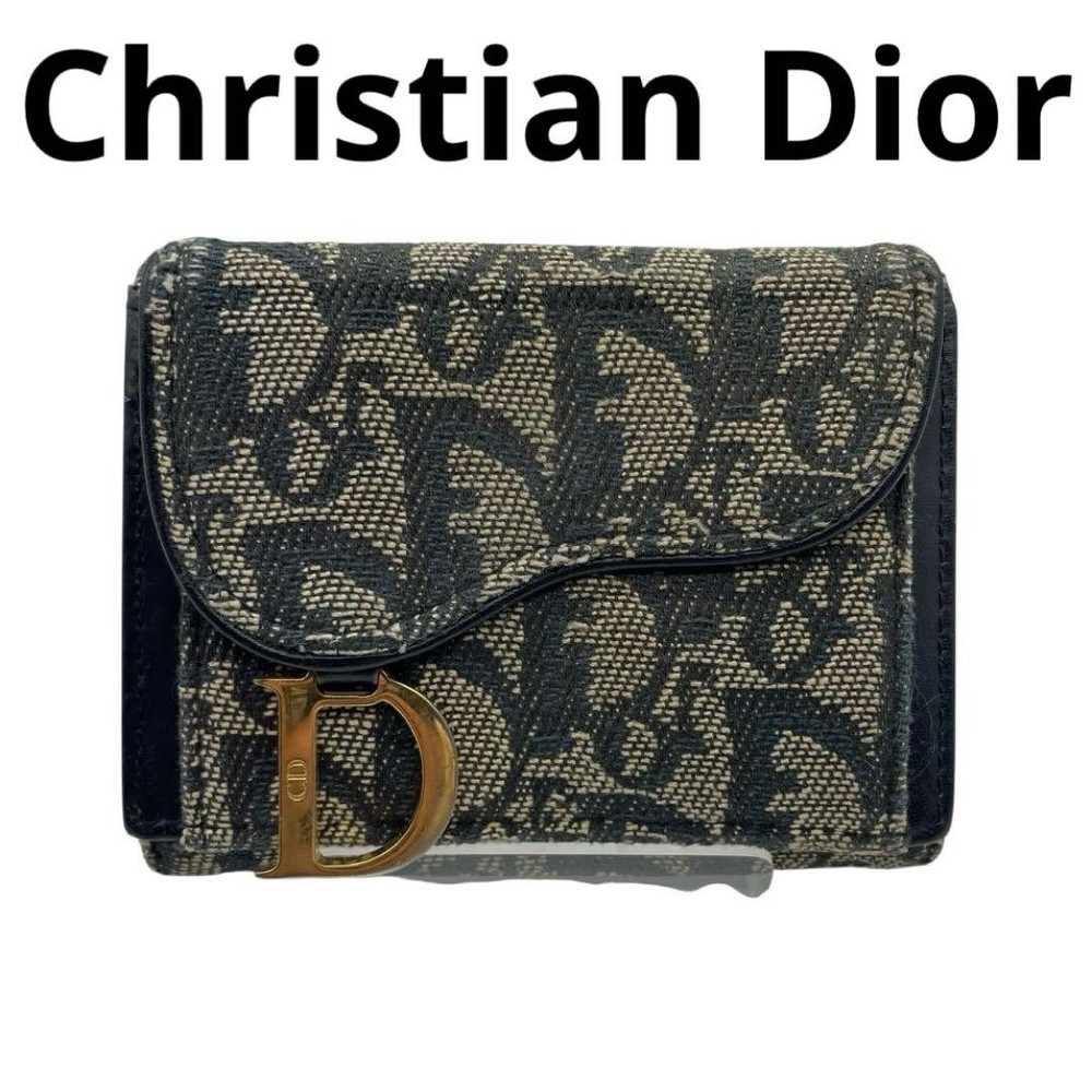 Christian Dior Trotter Leather Folding Wallet for Women