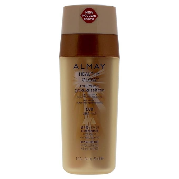 (3 PACK) Almay Healthy Glow Makeup + Gradual Self Tan SPF 20 – Shade 100 Light