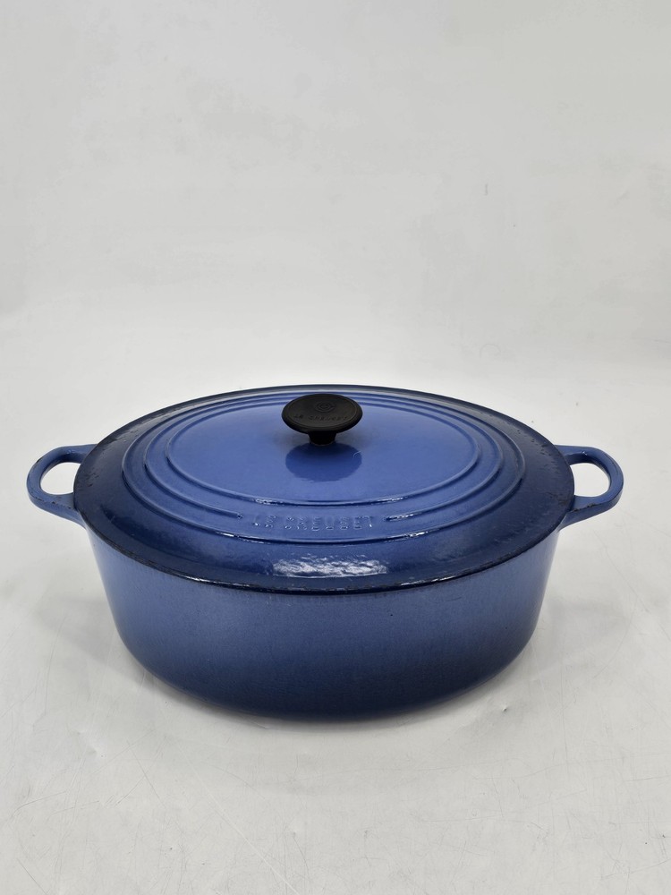 Le Creuset Oval Enameled Cast Iron Dutch Oven 33 Blue Signature
