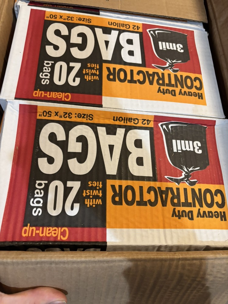 Heavy Duty Contractor Bags 42 Gallons 3 Mil, 20 Bags